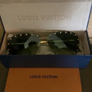 LOUIS VUITTON The Party Sunglasses Eye Were Plastic Metal Gold Z0997E  85RC956